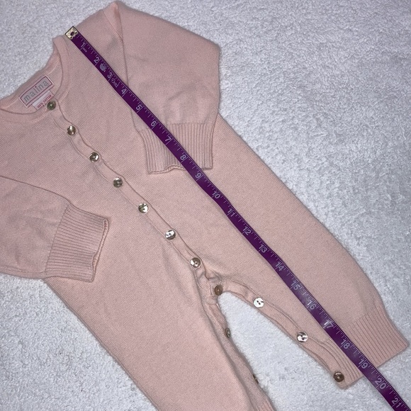 Malina light pink cotton sweater knit romper 6/12m - Picture 2 of 5